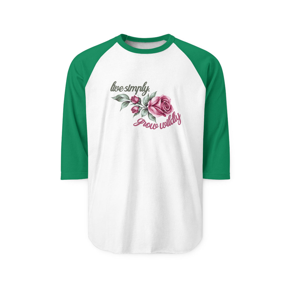 Live Simply, Grow Wildly Baseball Tee