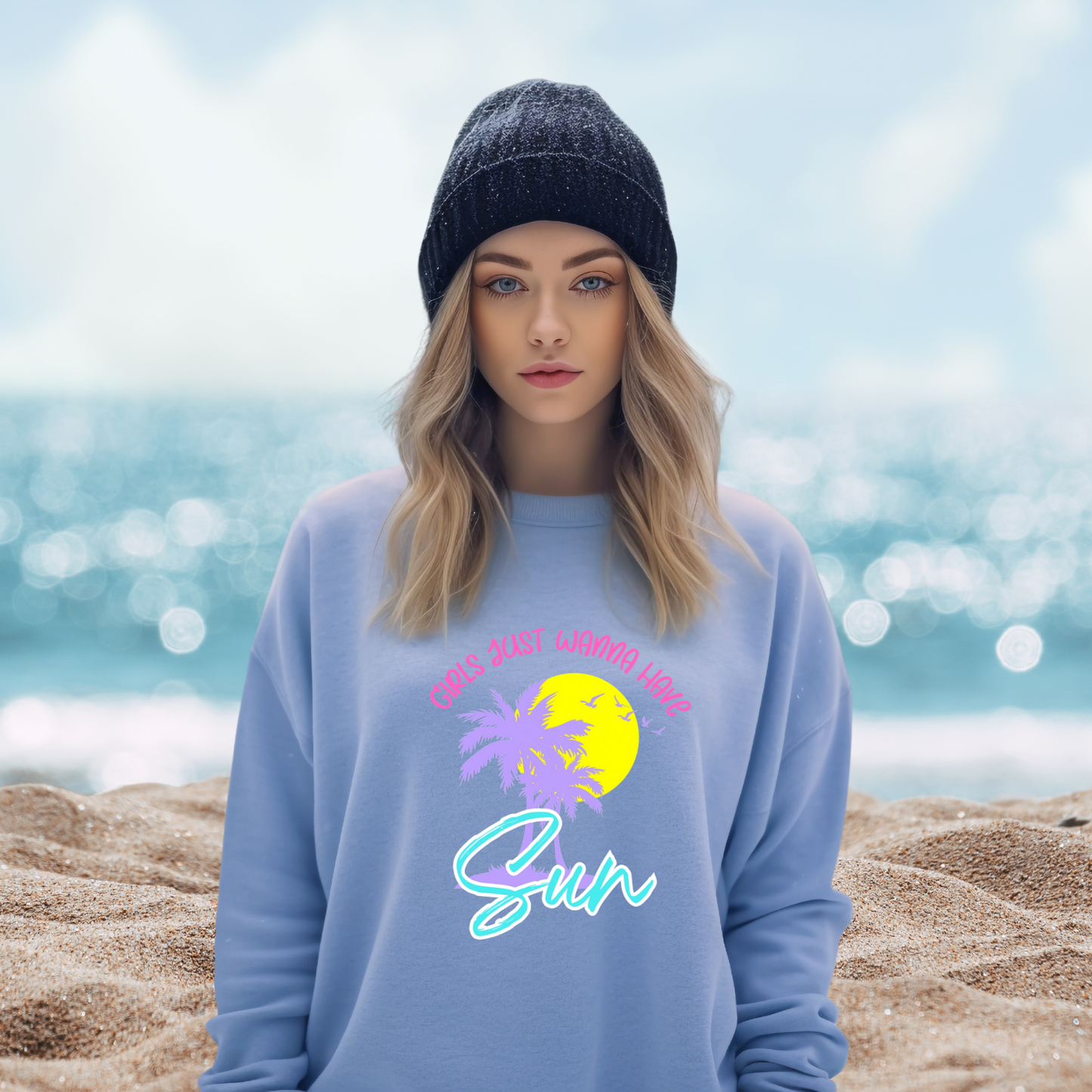 Girls Just Wanna Have Sun Crewneck Sweatshirt