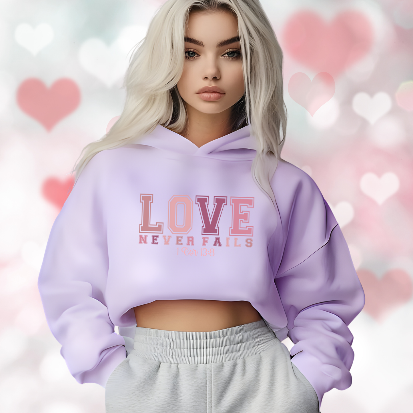 Love Never Fails Crop Hoodie