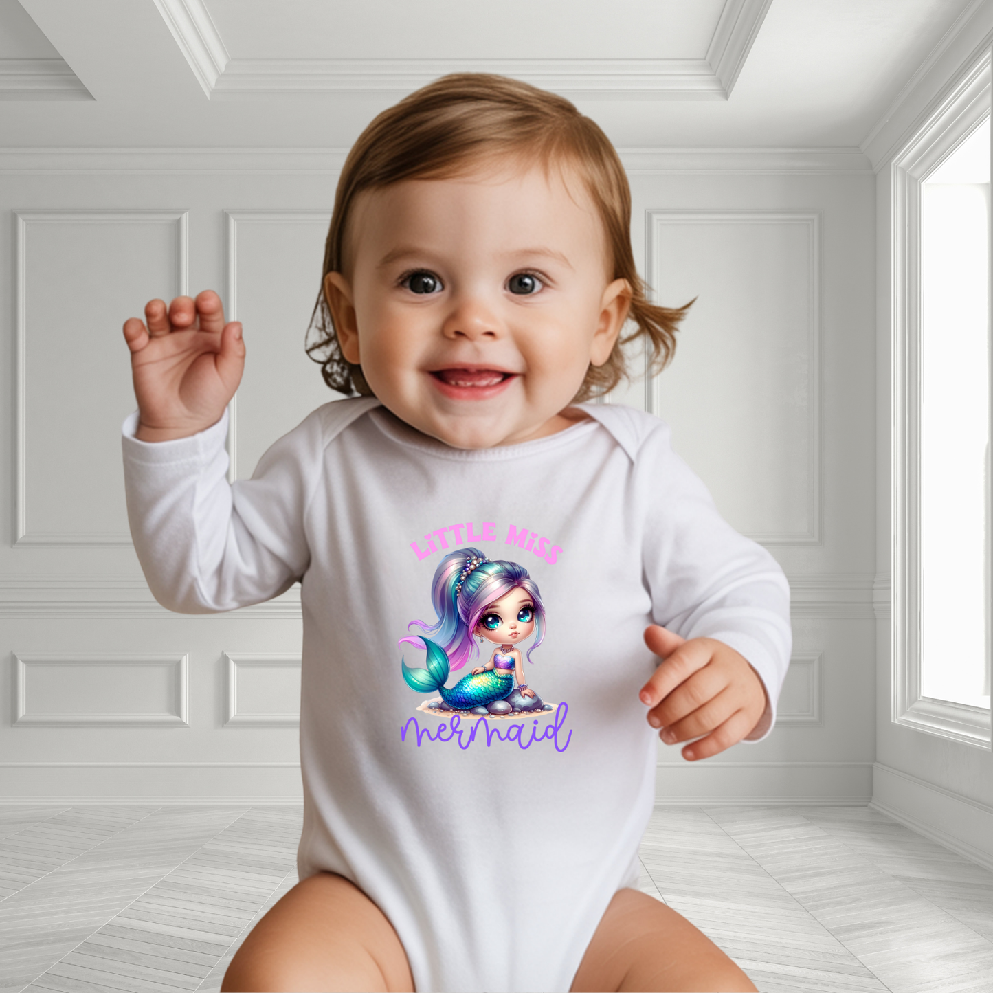 Little Miss Mermaid Infant Long Sleeve Onesie