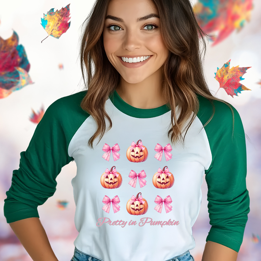 Pretty in Pumpkin Baseball Tee