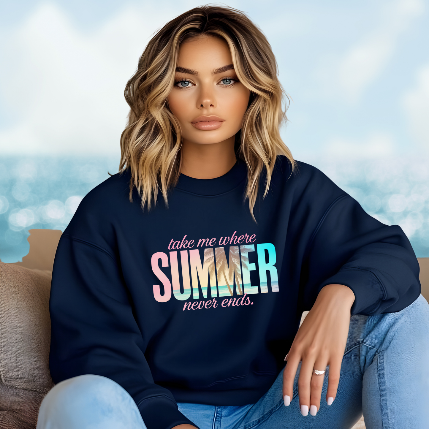 Where Summer Never Ends Crewneck Sweatshirt