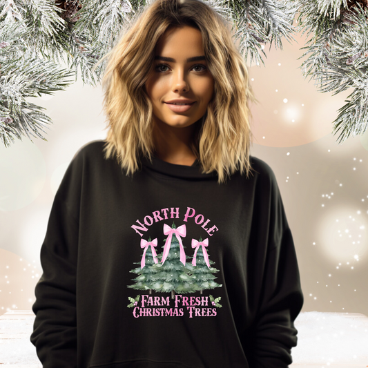 North Pole Christmas Trees Crewneck Sweatshirt