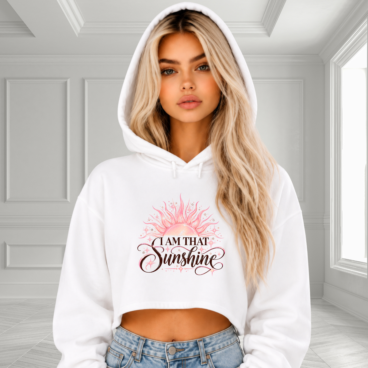 I Am That Sunshine Crop Hoodie