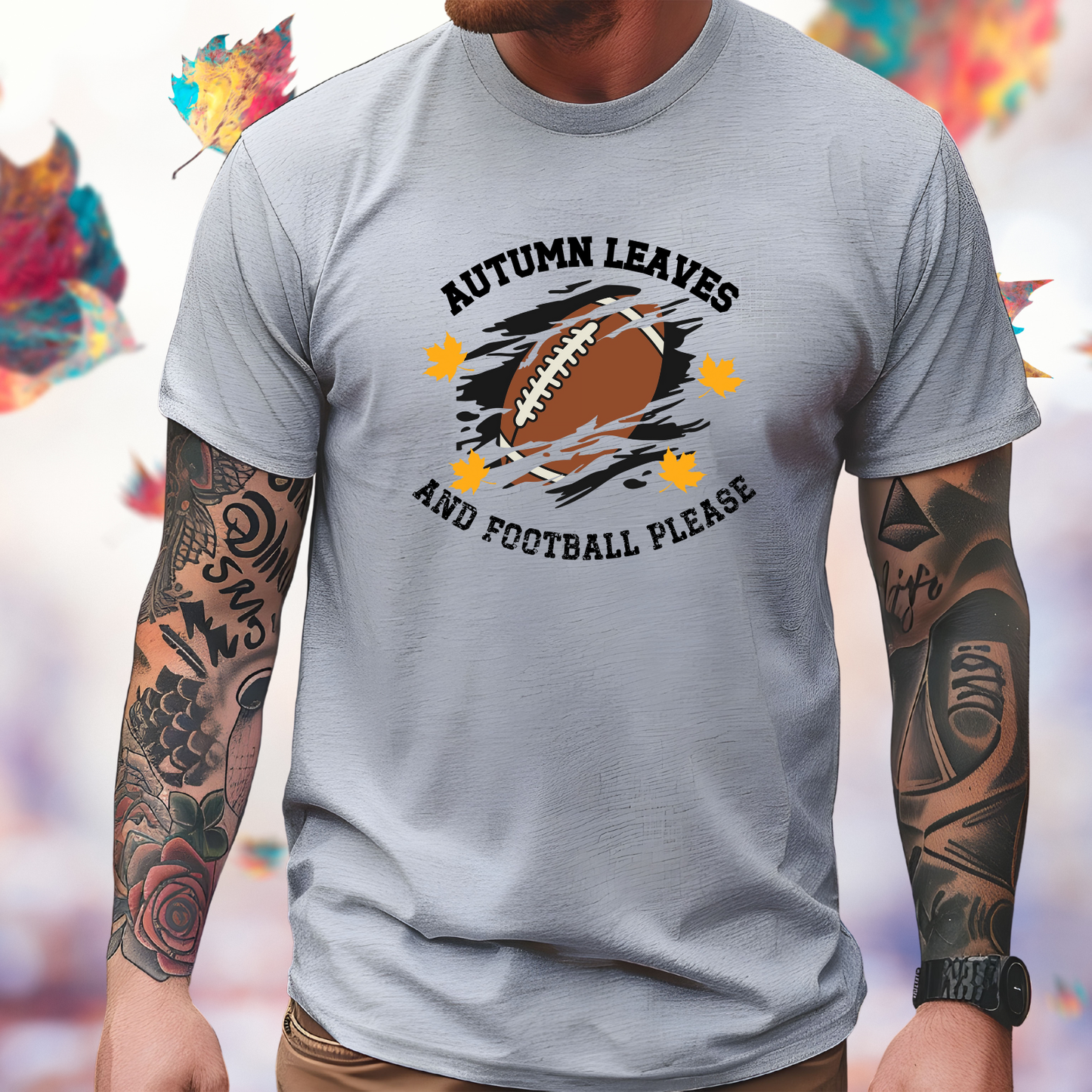 Autumn Leaves And Football Please T-Shirt