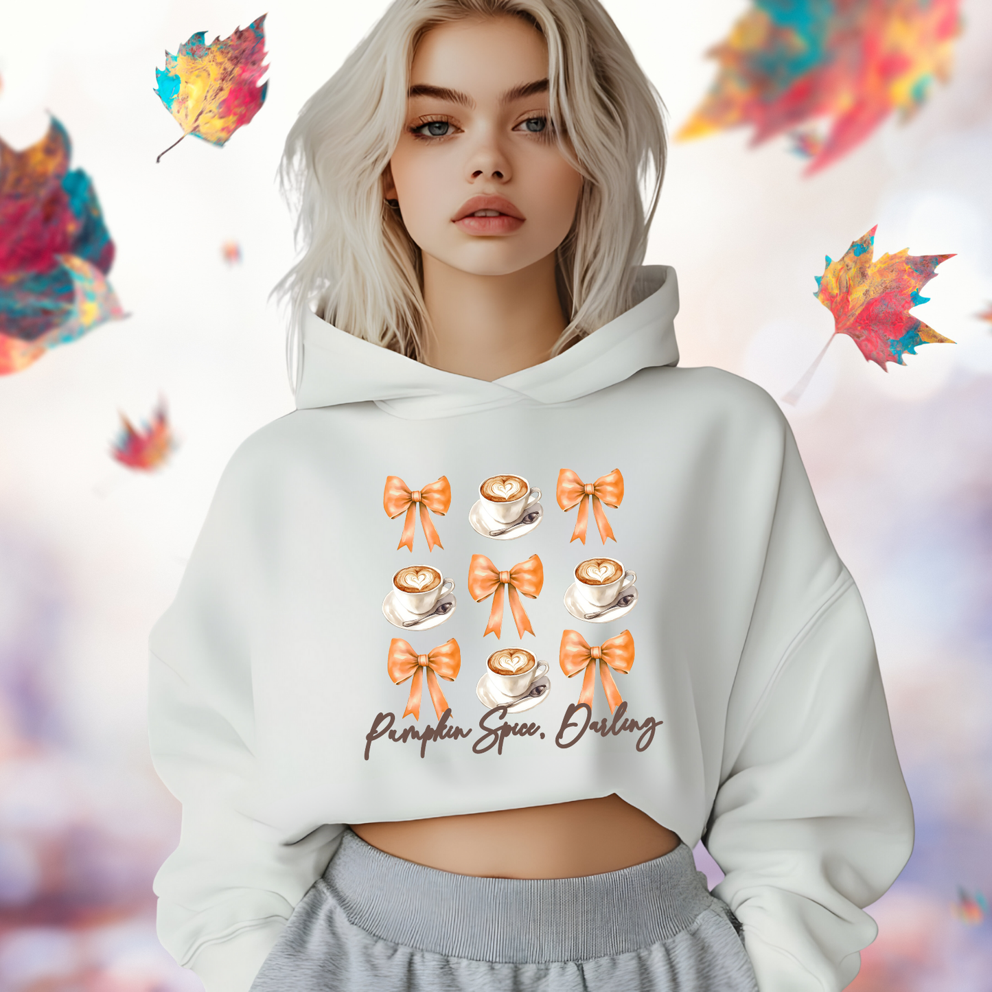 Pumpkin Spice, Darling Crop Hoodie