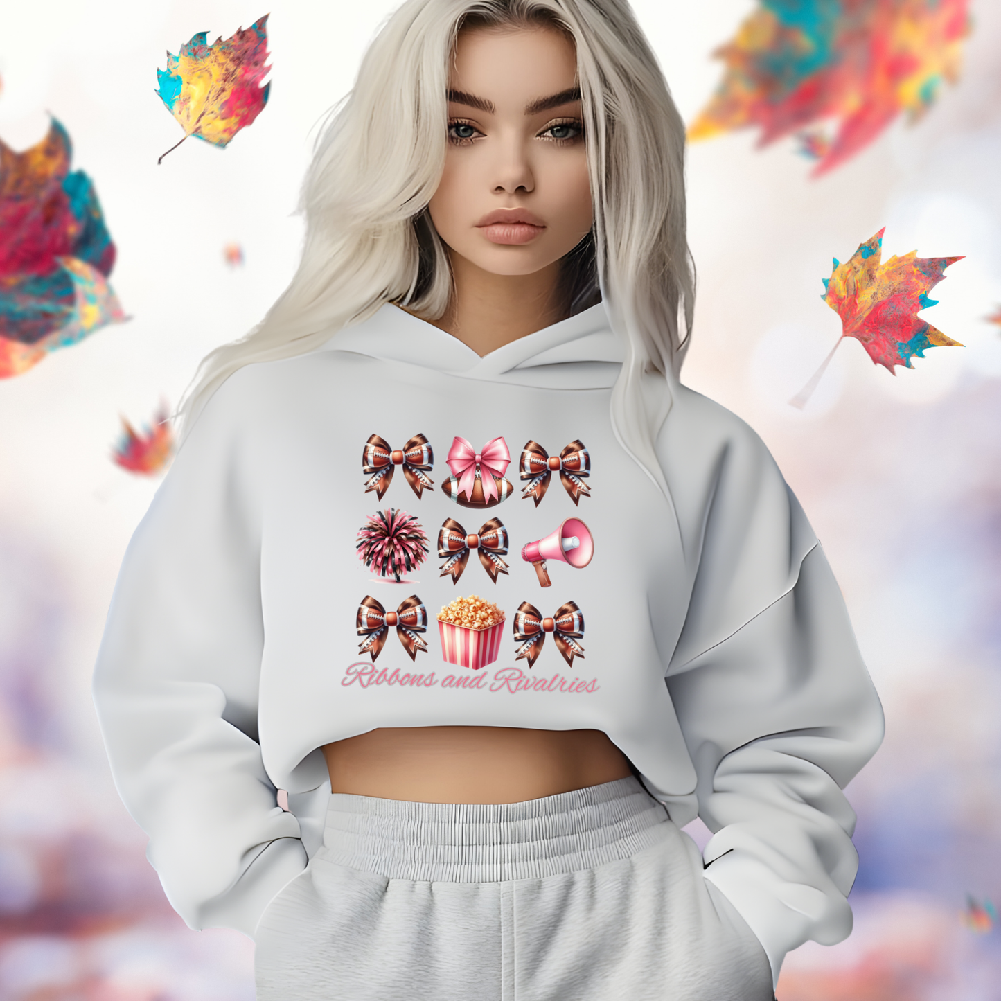 Ribbons & Rivalries Crop Hoodie