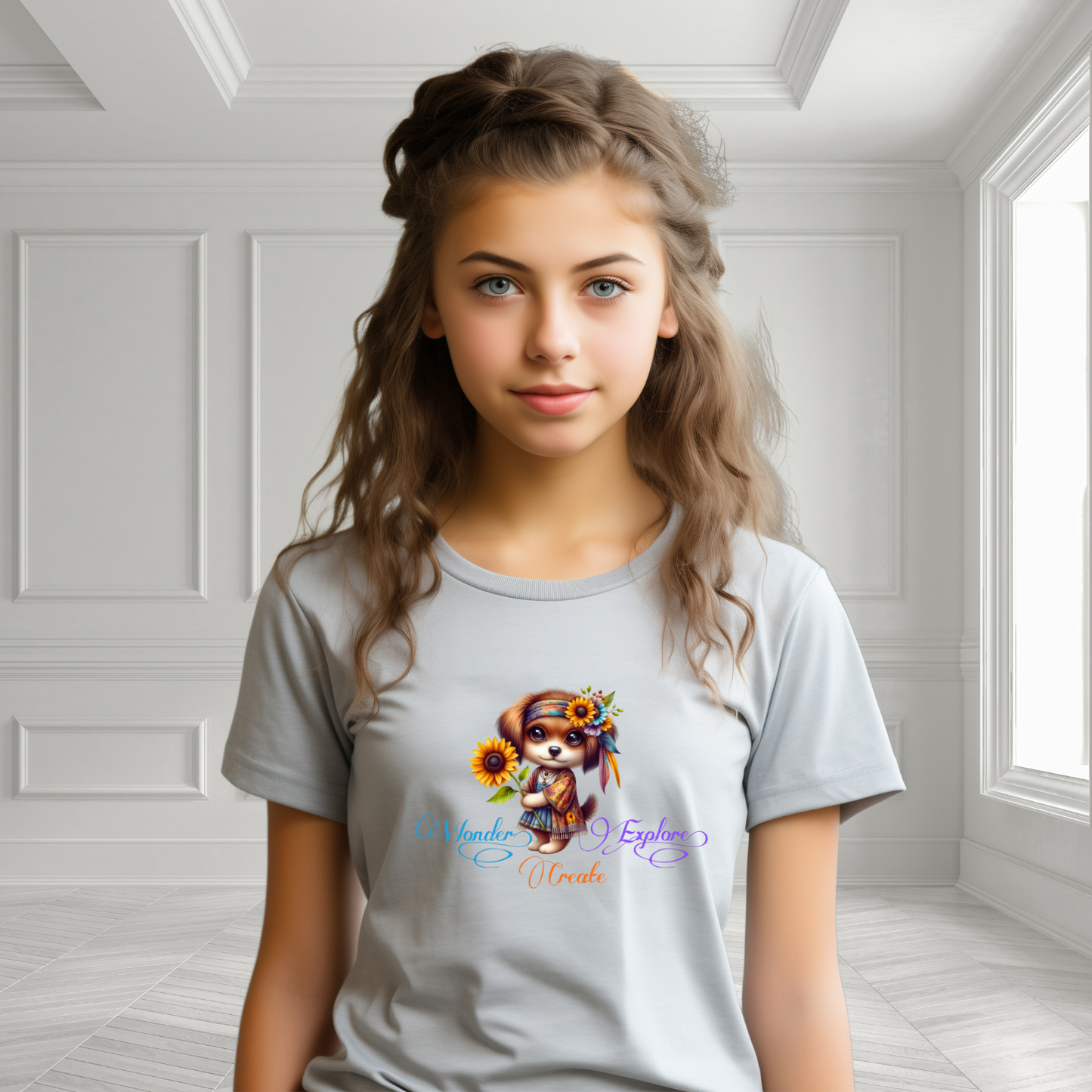 Wonder, Explore, Create Kid’s T-Shirt