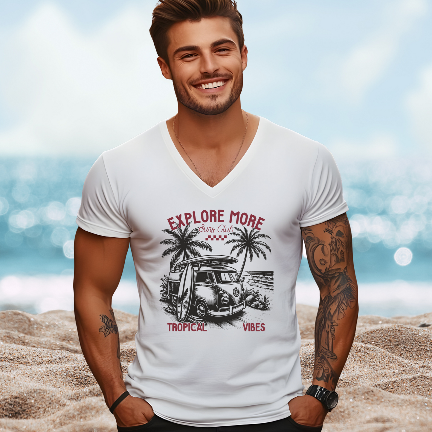 Explore More V-Neck Tee