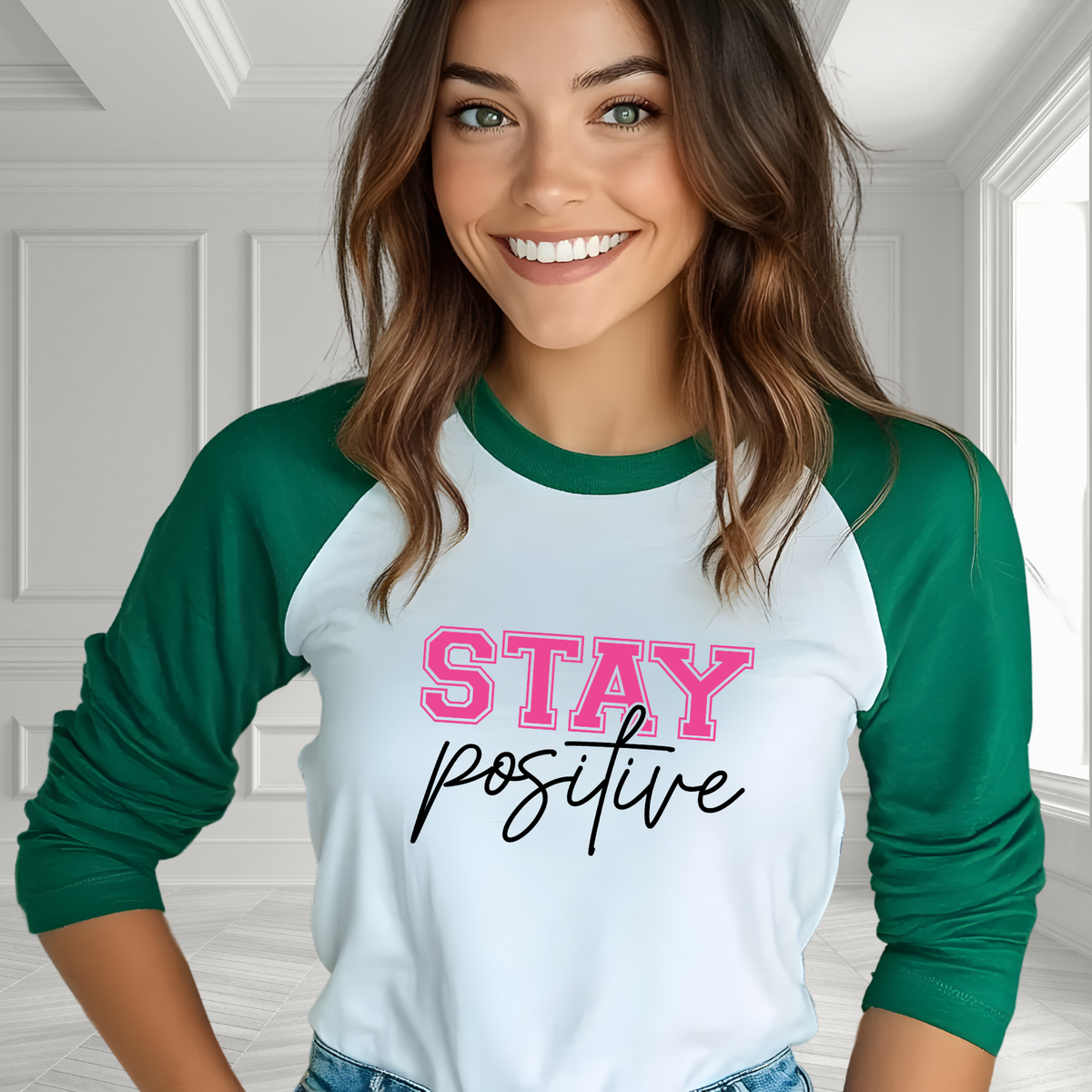 Stay Positive Baseball Tee