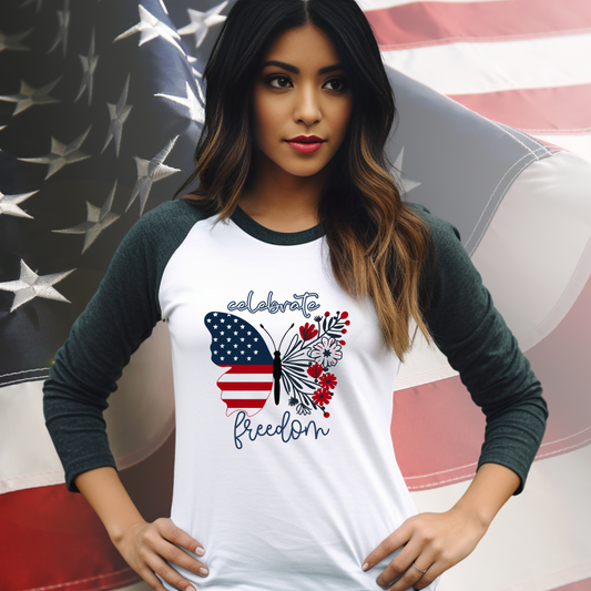 Celebrate Freedom Baseball Tee