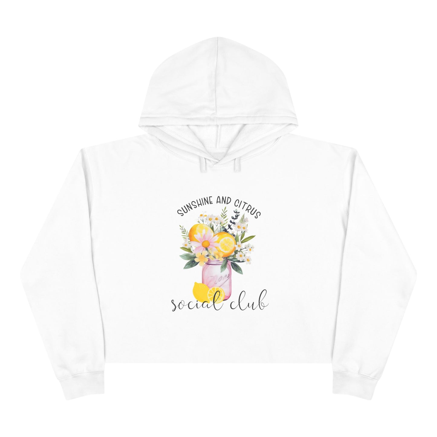 Sunshine And Citrus Social Club Crop Hoodie