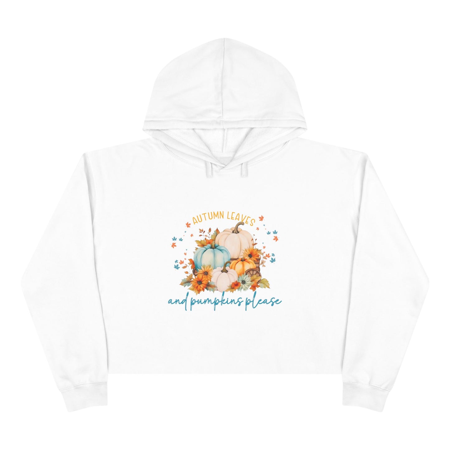 Autumn Leaves & Pumpkins Please Crop Hoodie