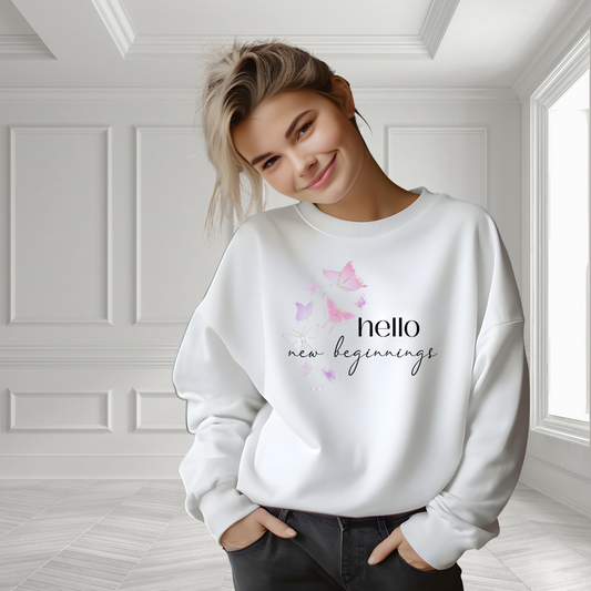 Hello New Beginnings Crewneck Sweatshirt