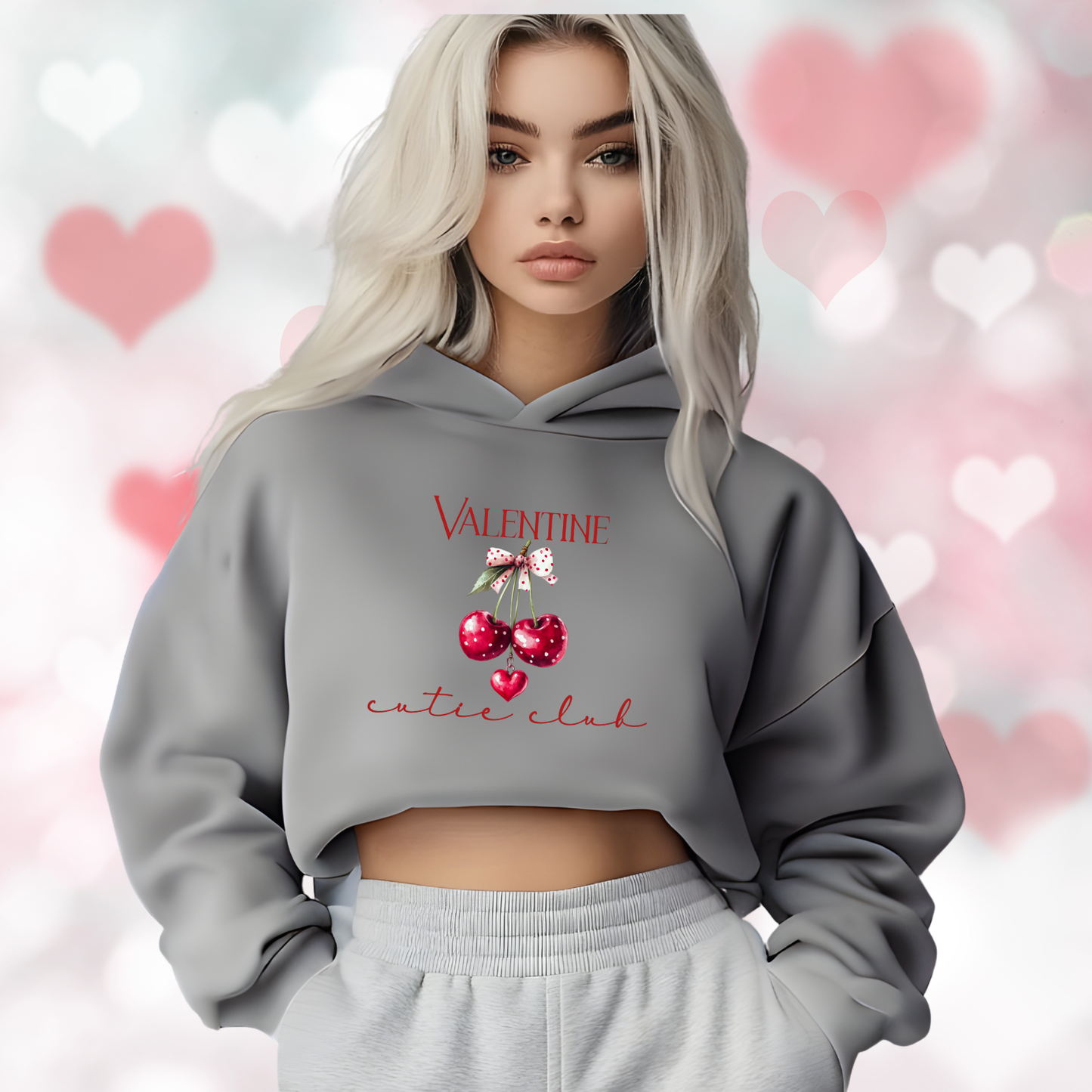 Valentine Cutie Club Crop Hoodie