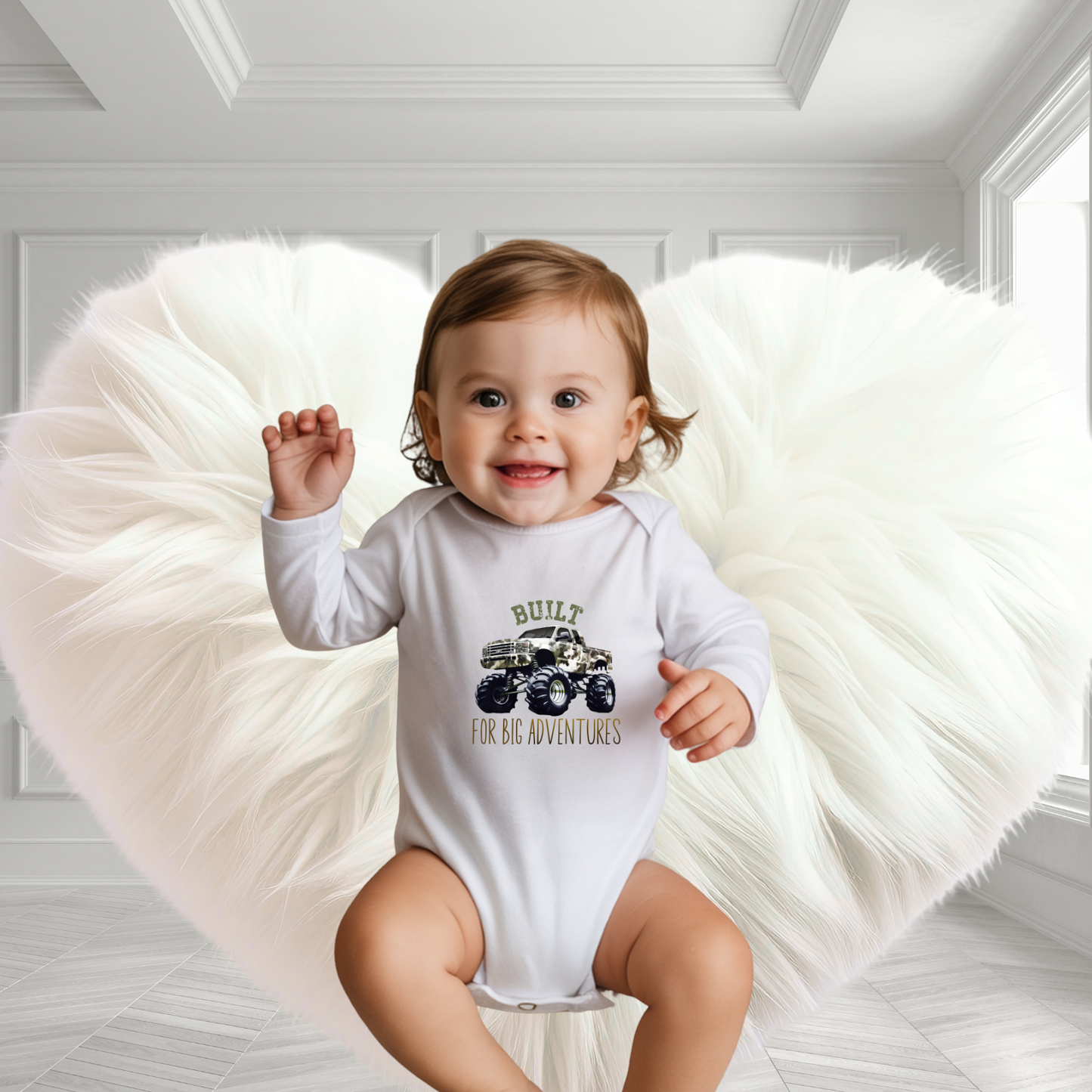 Built For Big Adventures Infant Long Sleeve Onesie