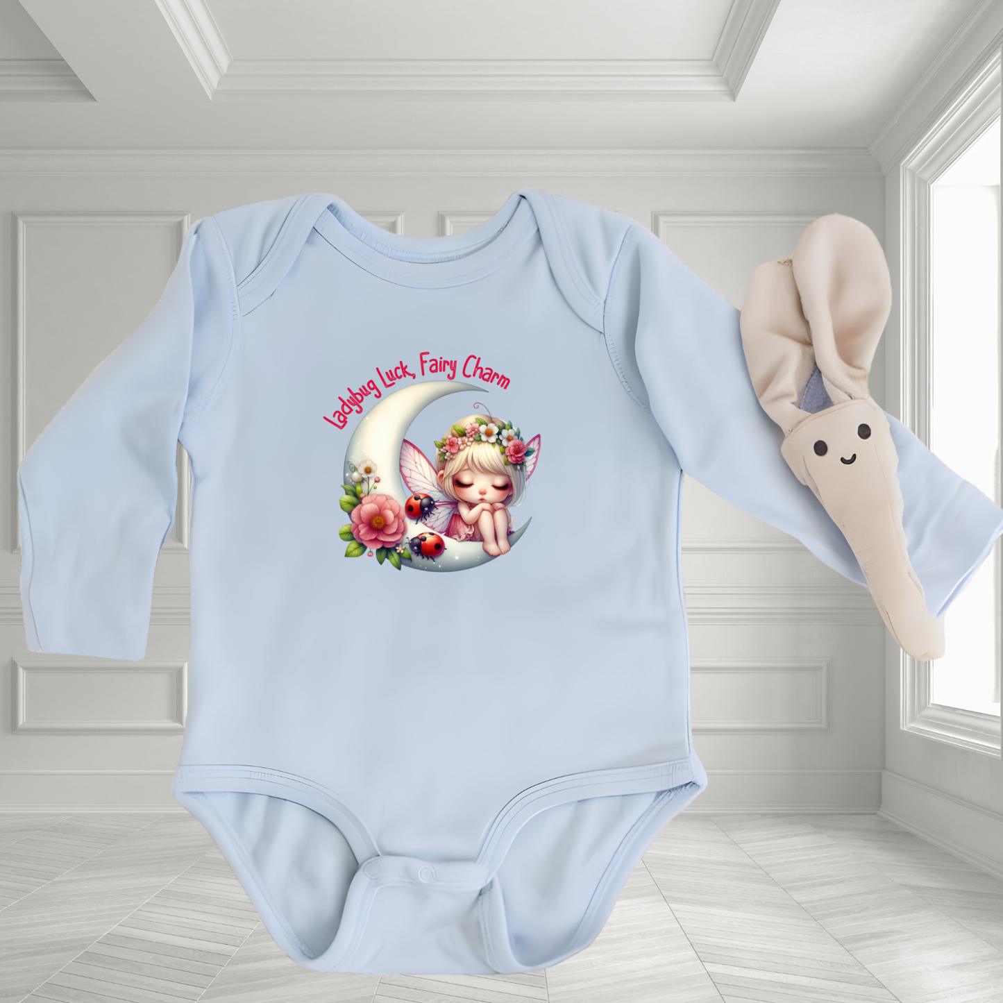 Ladybug Luck, Fairy Charm Infant Long Sleeve Onesie