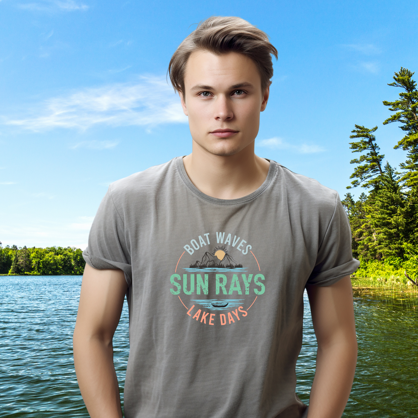 Boat Waves Lake Days T-Shirt