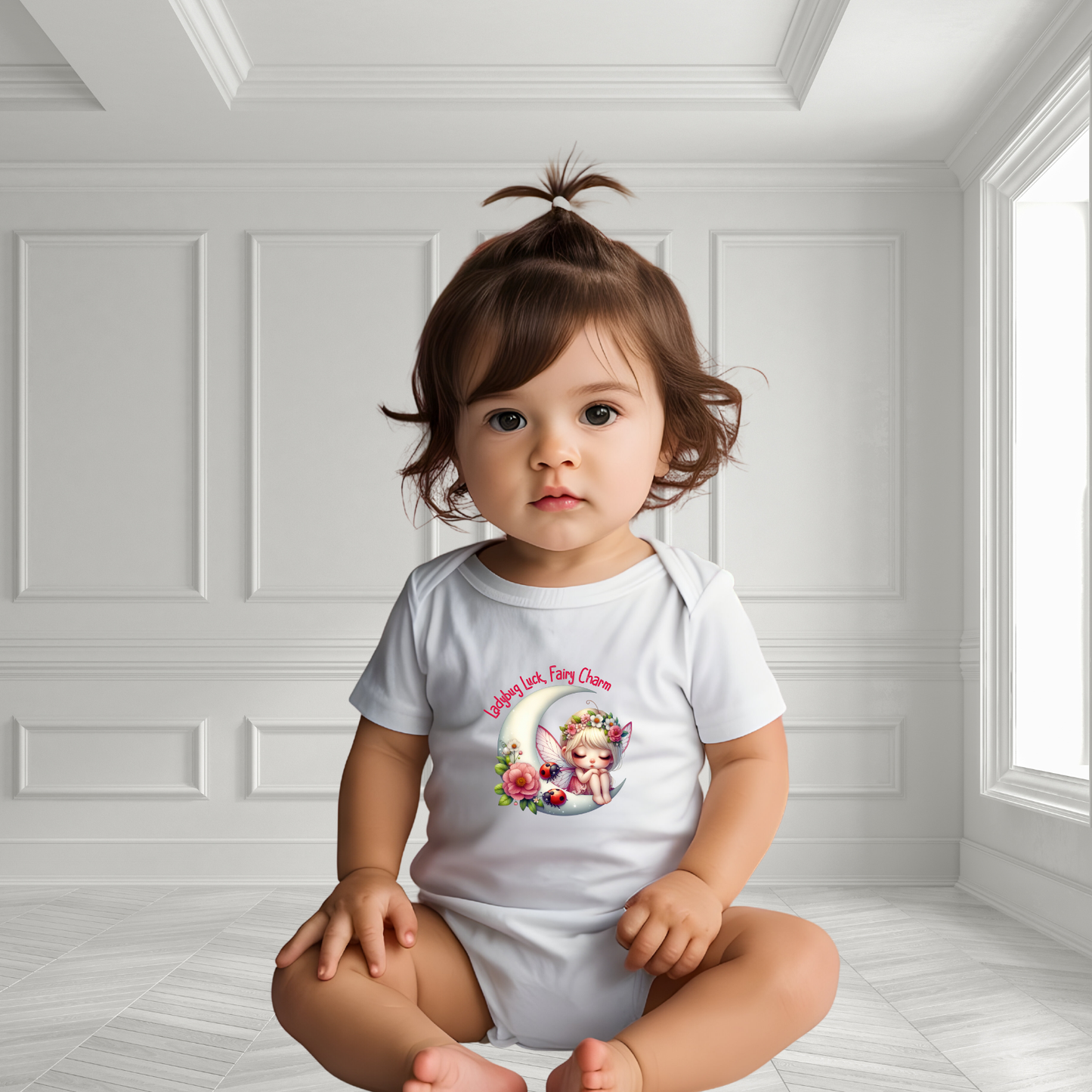 Ladybug Luck, Fairy Charm Infant Short Sleeve Onesie