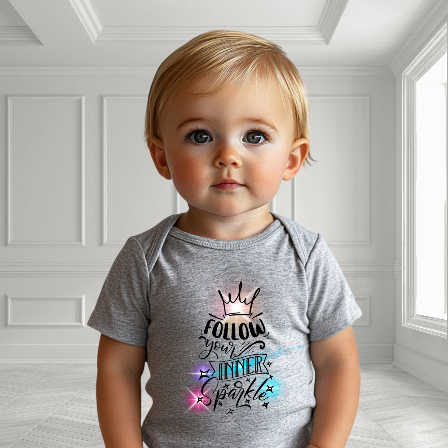 Follow Your Inner Sparkle Infant Short Sleeve Onesie