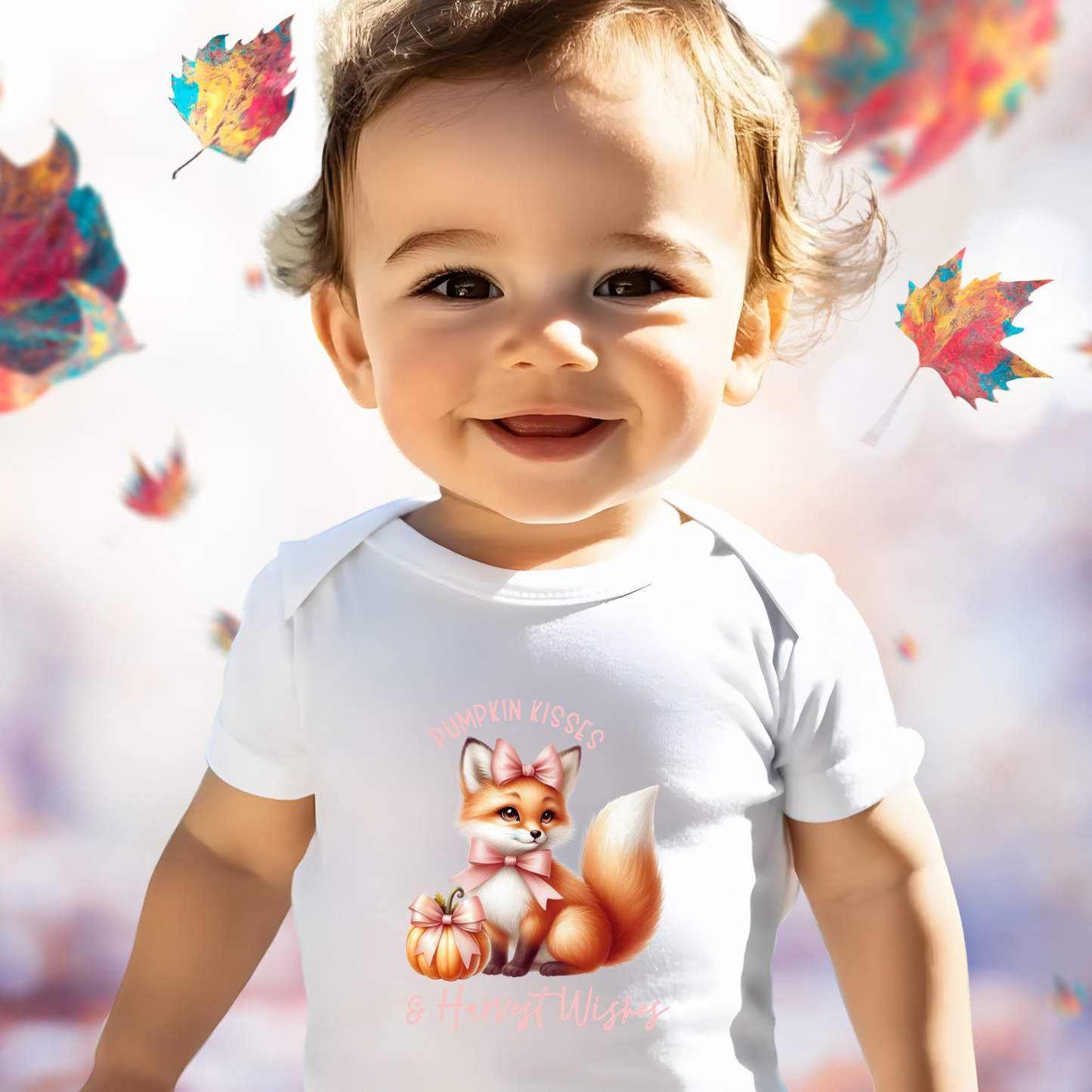 Pumpkin Kisses & Harvest Wishes Infant Short Sleeve Onesie