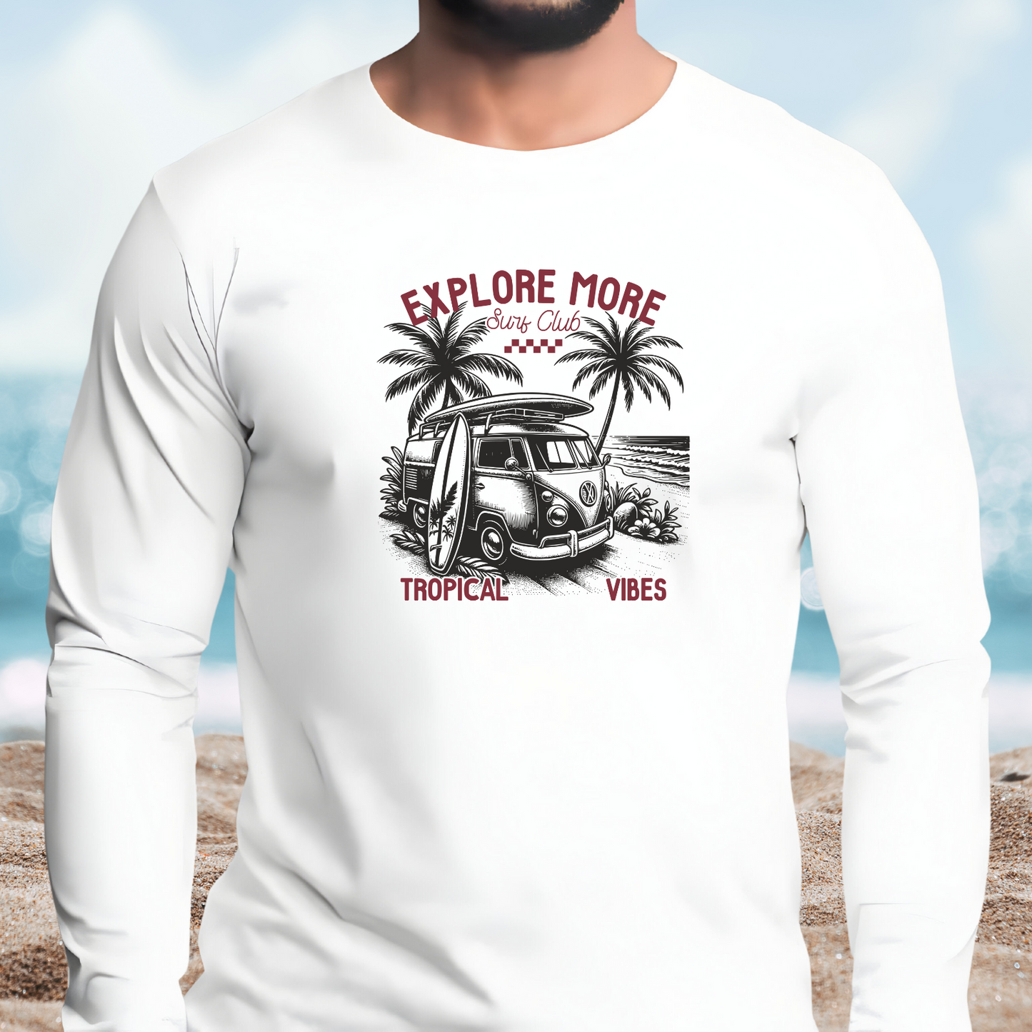 Retro Explore More Surf Club Long Sleeve Tee