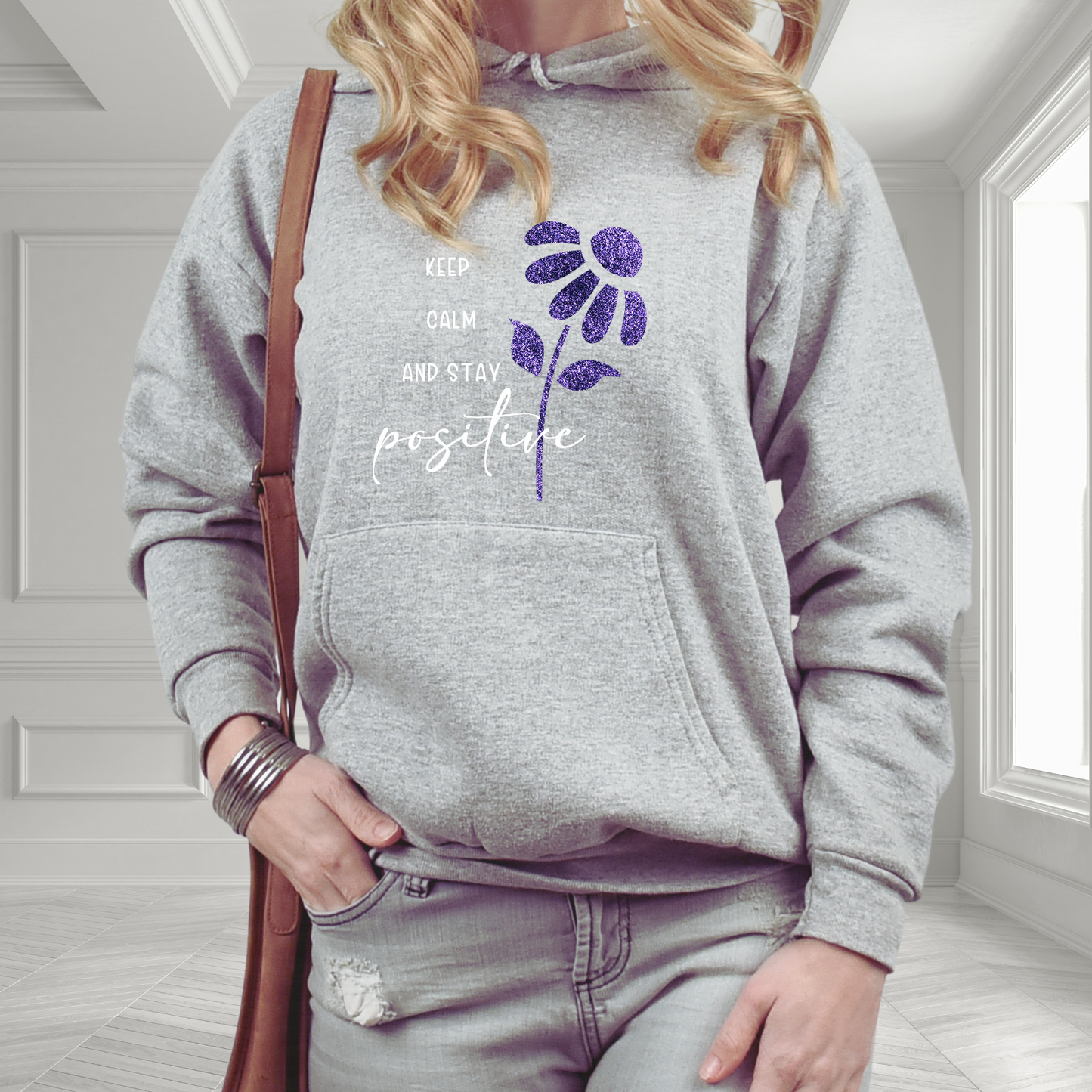 Keep Calm And Stay Positive Pullover Hoodie