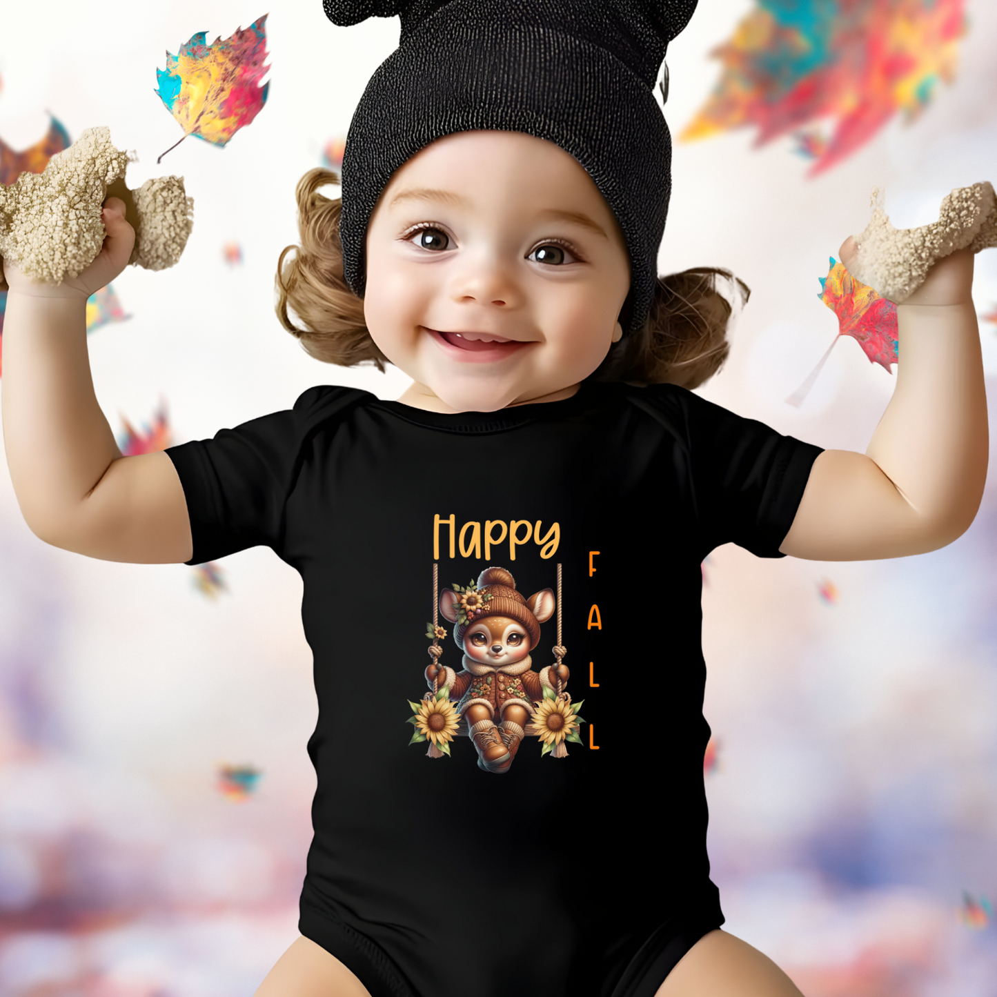 Happy Fall Infant Short Sleeve Onesie