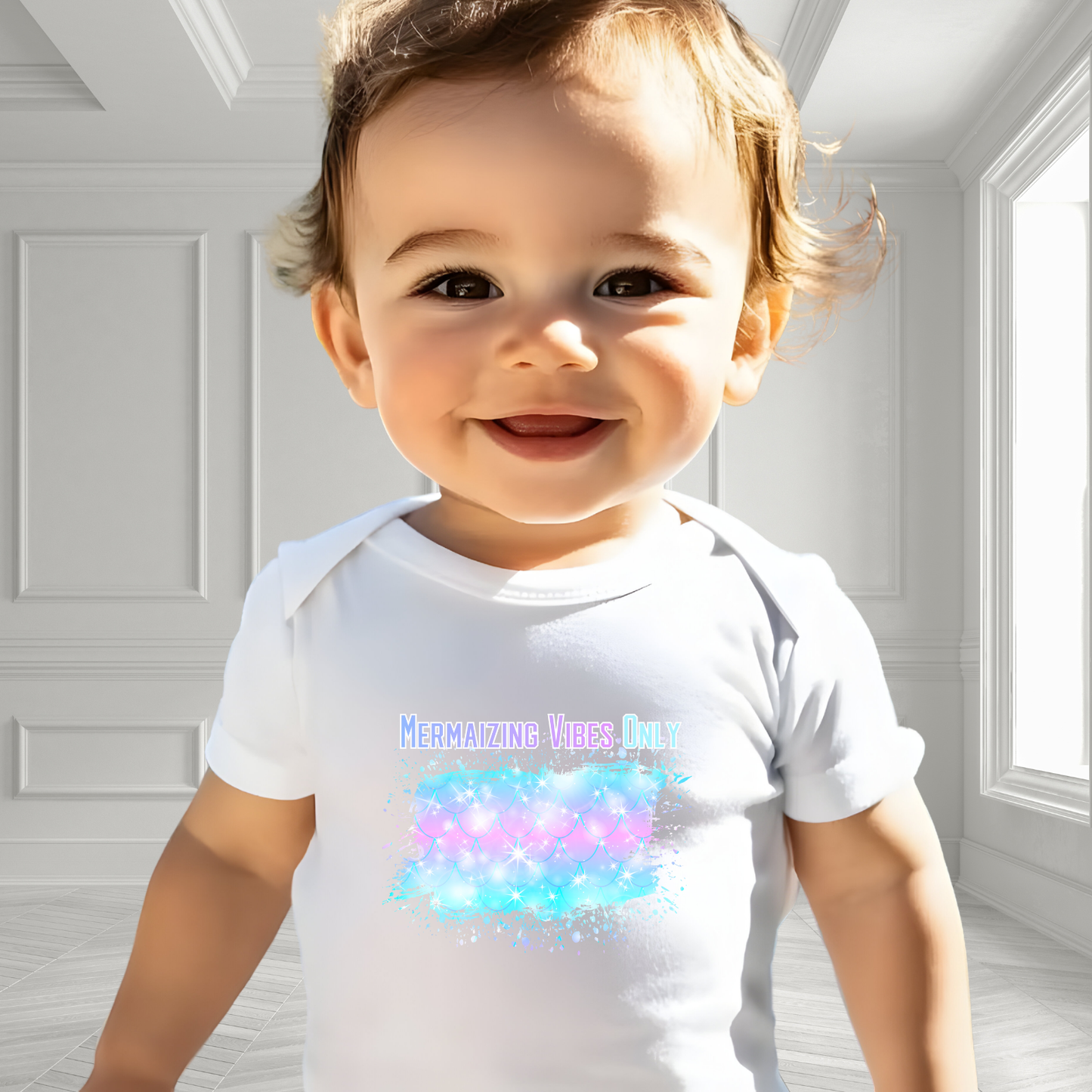 Mermaizing Vibes Only Infant Short Sleeve Onesie