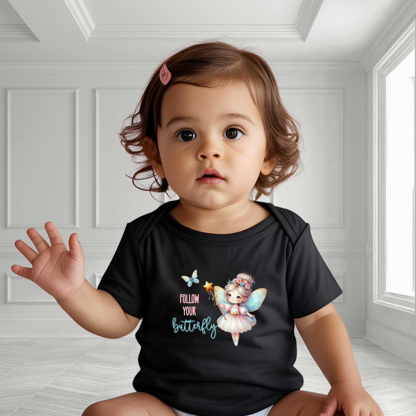 Follow Your Butterfly Infant Short Sleeve Onesie