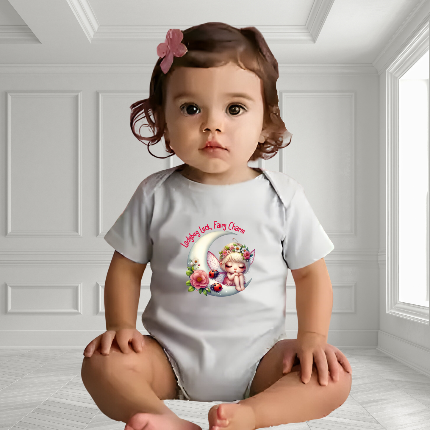 Ladybug Luck, Fairy Charm Infant Short Sleeve Onesie