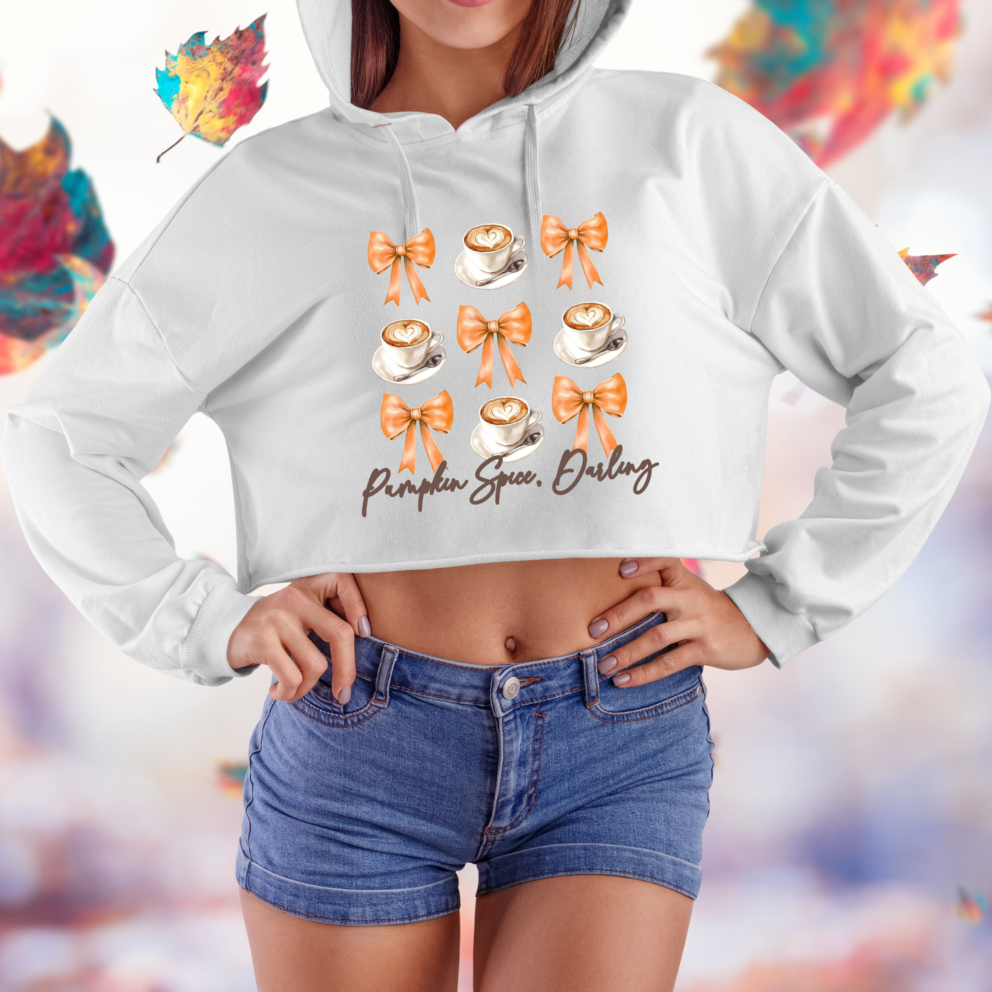 Pumpkin Spice, Darling Crop Hoodie
