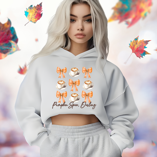 Pumpkin Spice, Darling Crop Hoodie