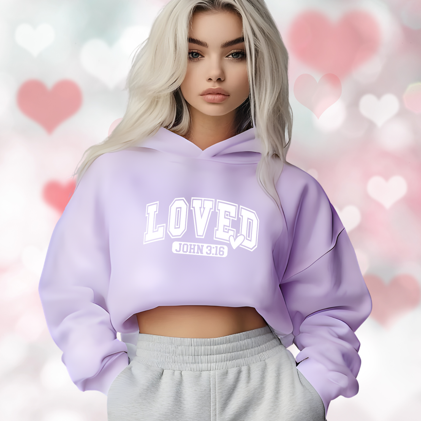 Loved John 3:16 Crop Hoodie