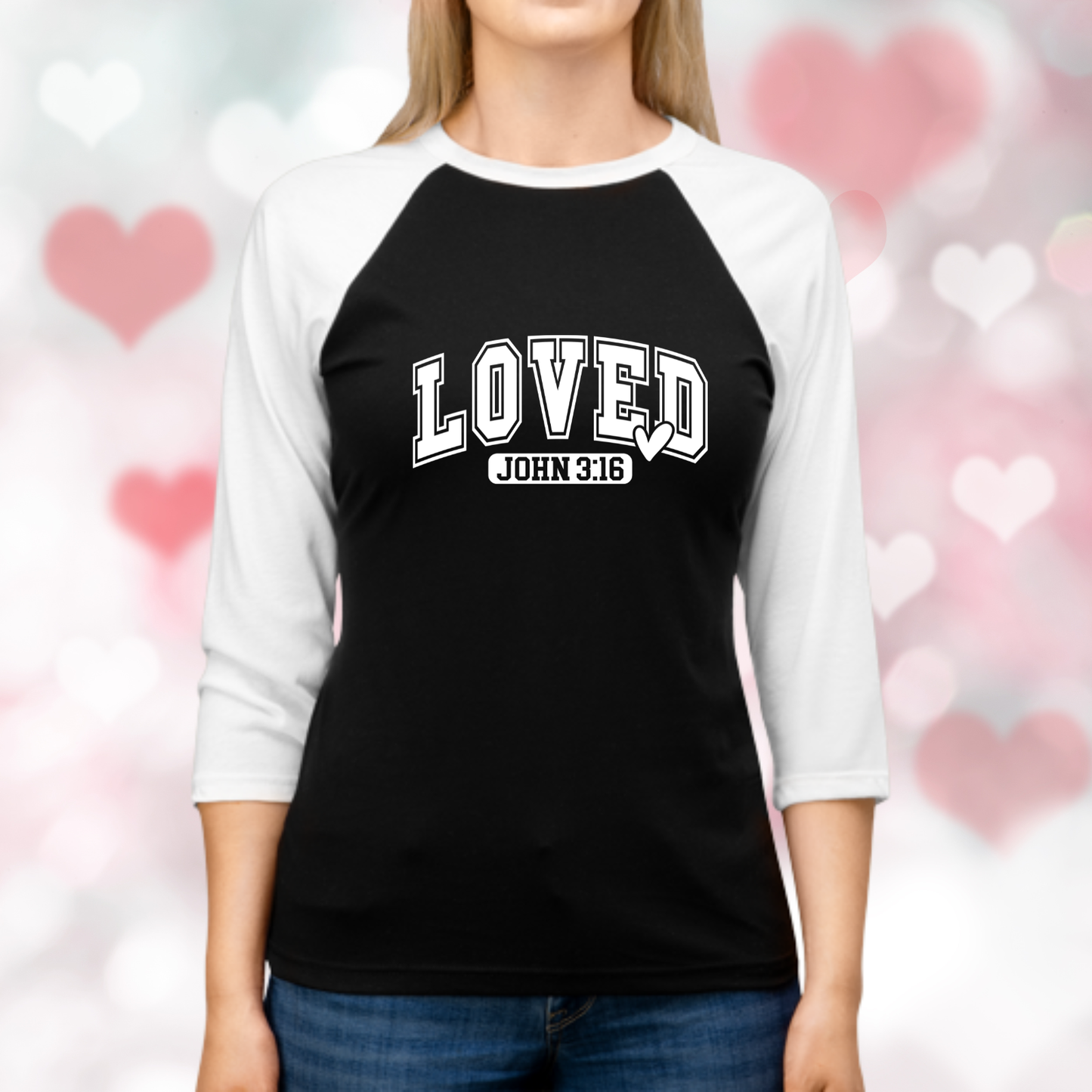 Loved John 3:16 Baseball Tee