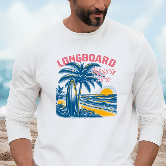 Longboard Surfing Long Sleeve Tee