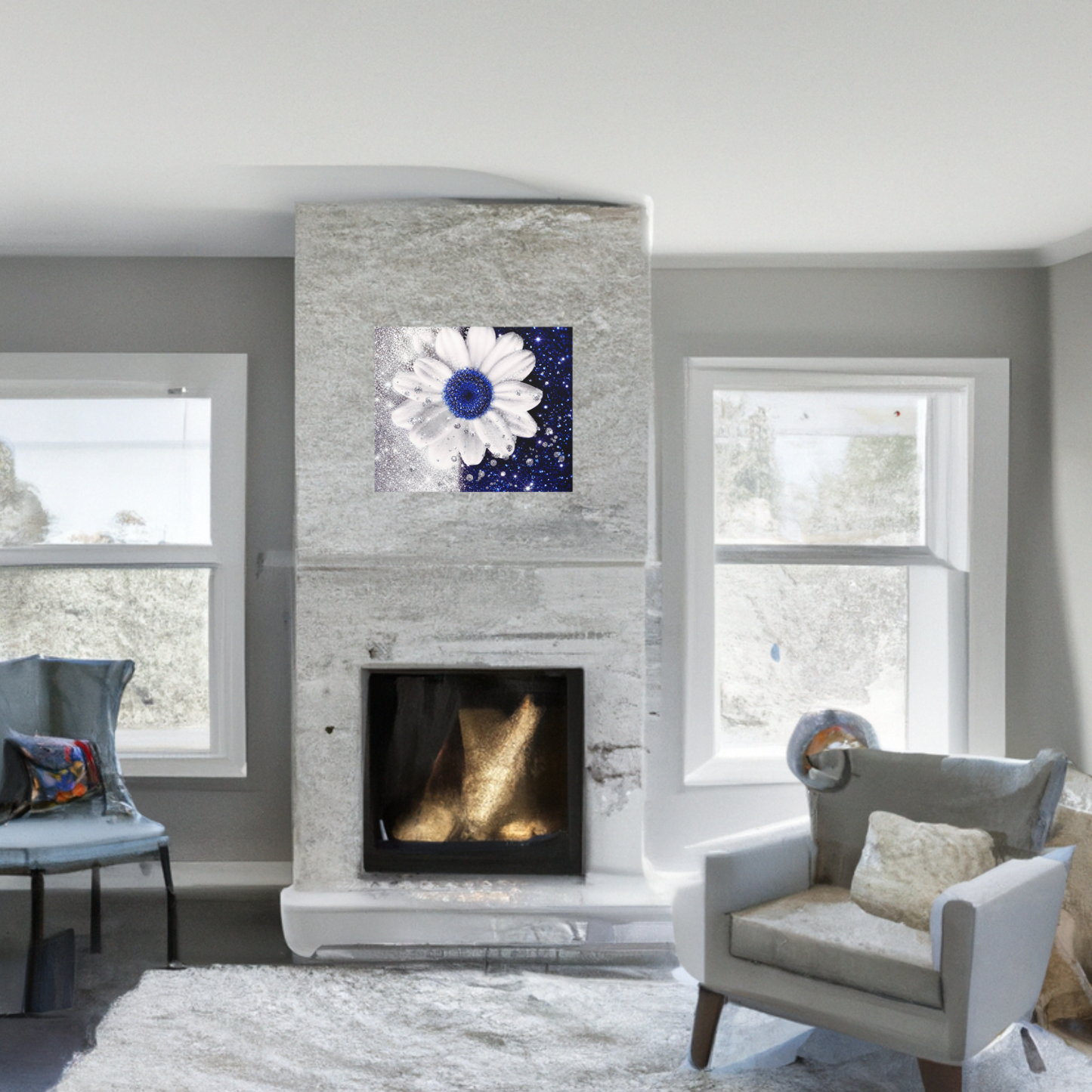 Glittering Sapphire Canvas Wall Art