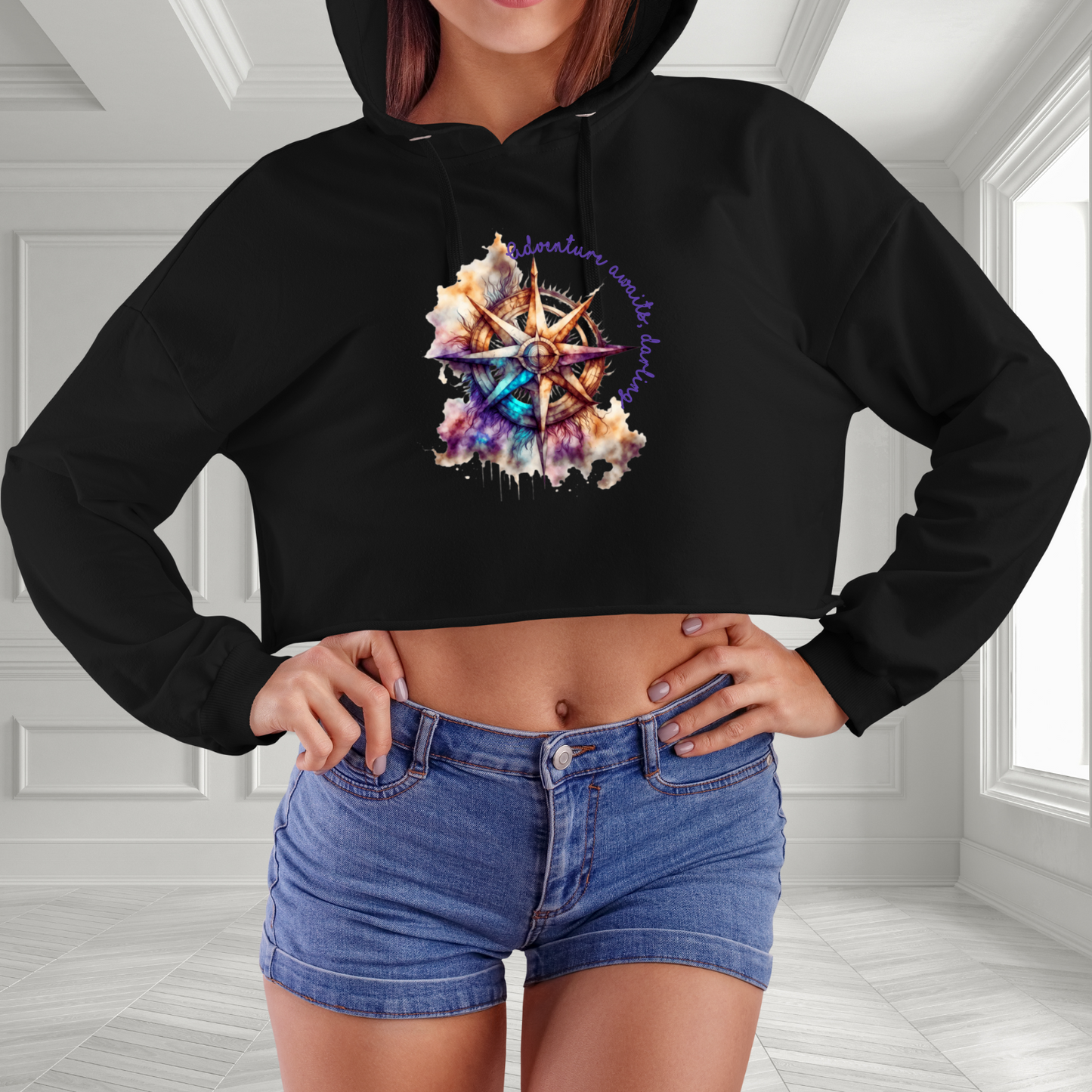 Adventure Awaits Darling Crop Hoodie