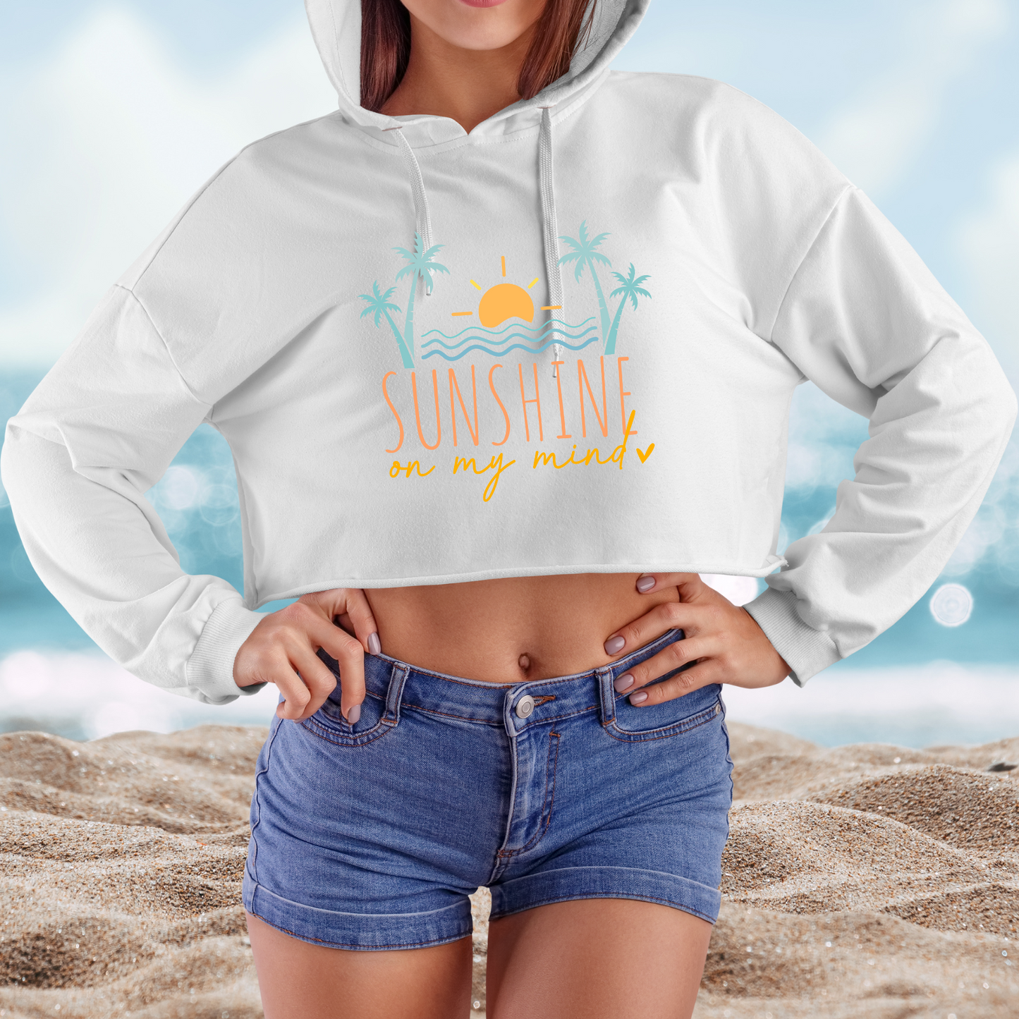 Sunshine on My Mind Crop Hoodie