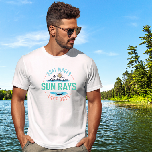 Boat Waves Lake Days T-Shirt